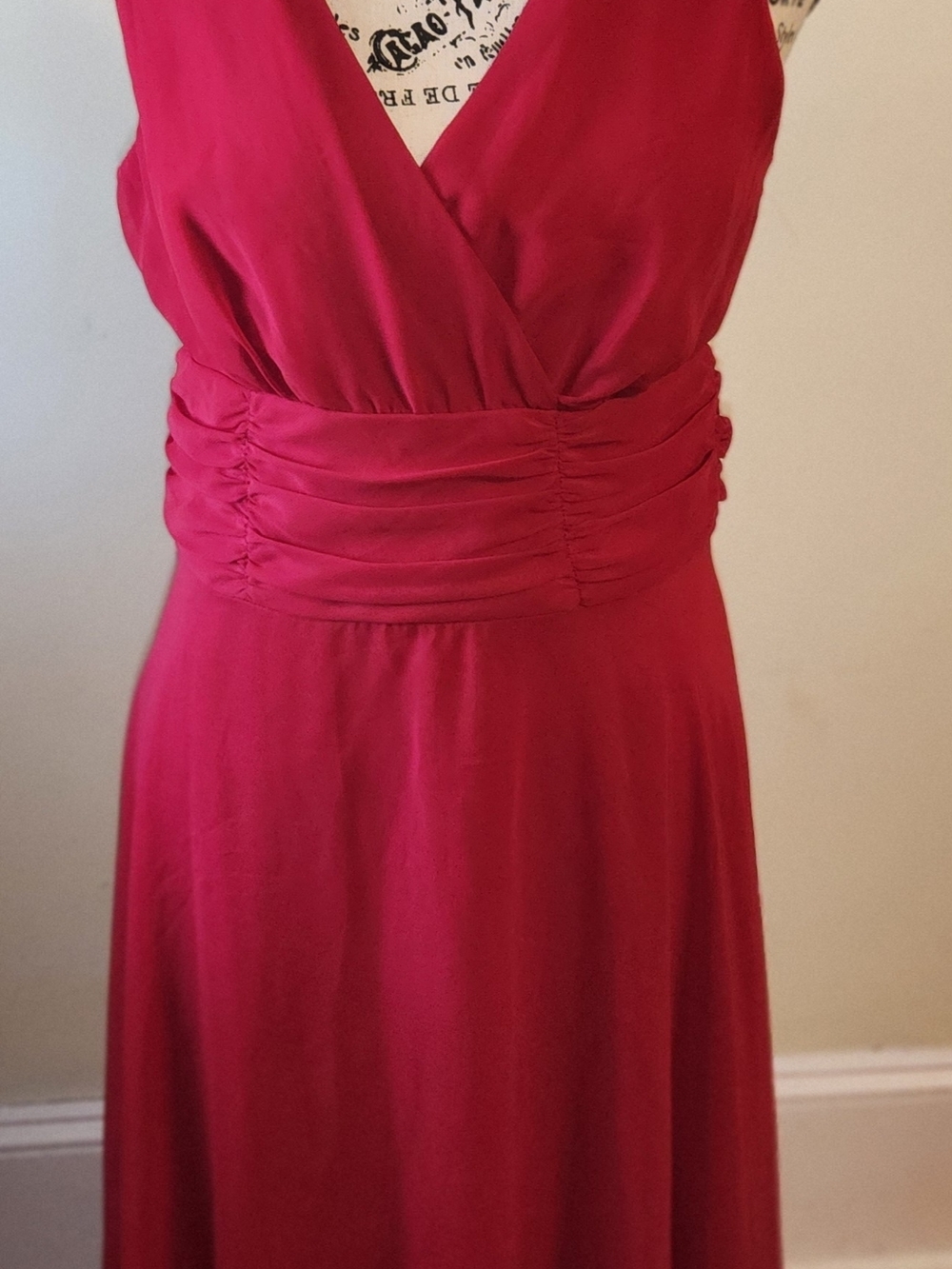 Connected Apparel Red Chiffon Cocktail Dress Size 12